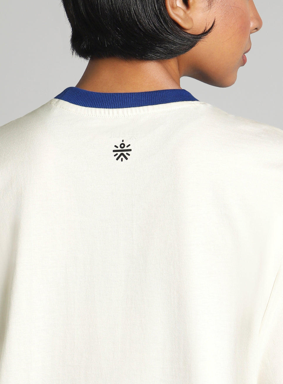 Women's Off White Pop Block Playful Relaxed Fit T-shirt