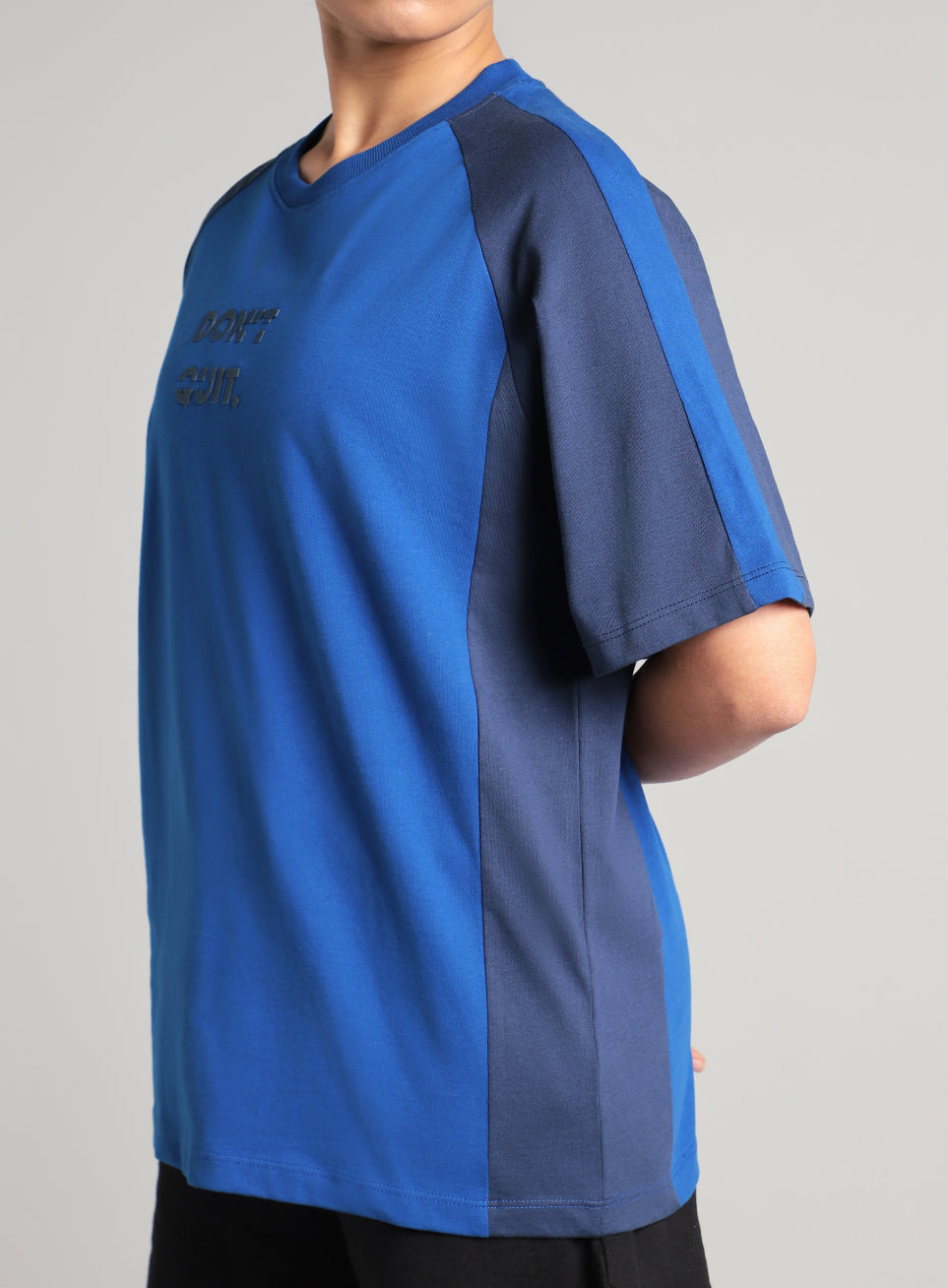 Women's Blue Classic Power Block Oversized Fit T-shirt