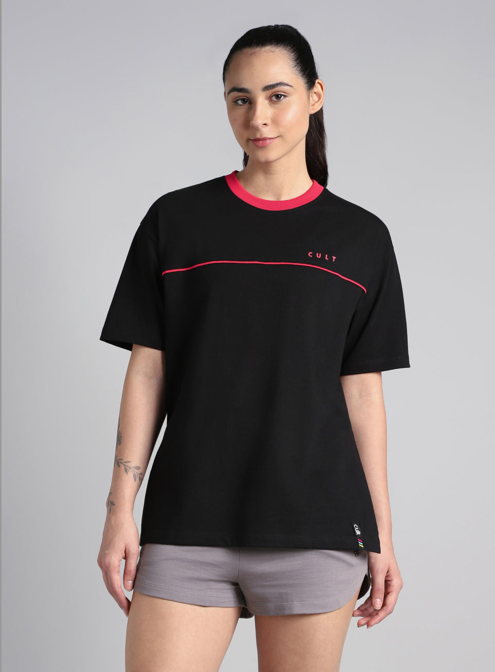 Women's Black Cult Classic Oversized Fit T-shirt