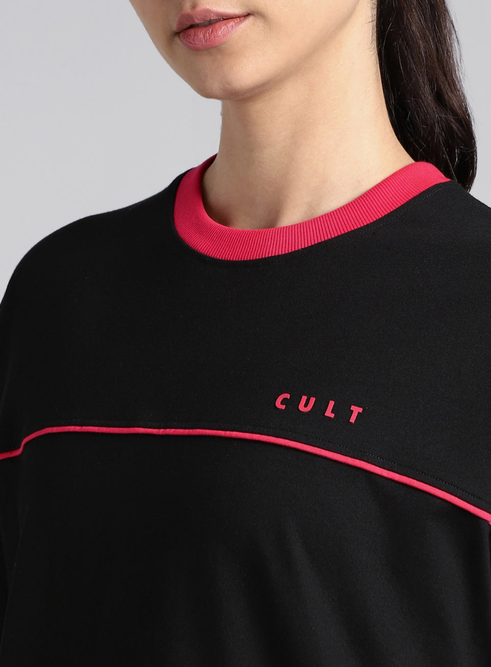 Women's Black Cult Classic Oversized Fit T-shirt