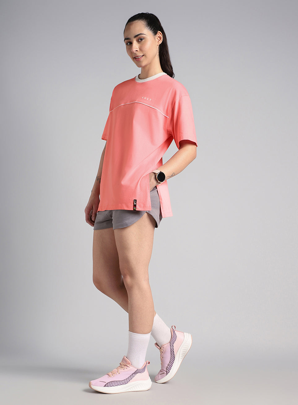 Women's Pink Cult Classic Oversized Fit T-shirt