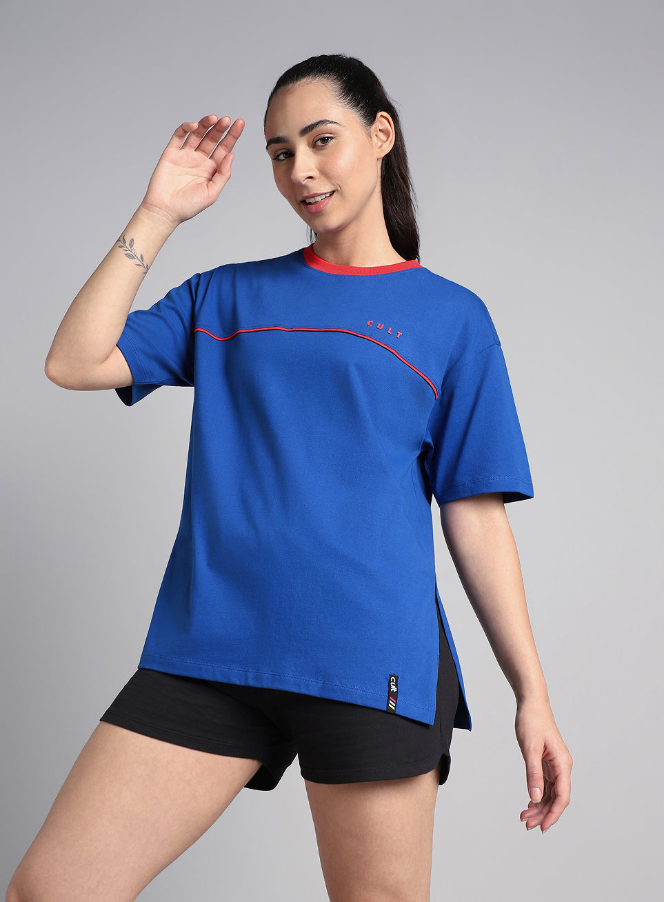 Women's Blue Cult Classic Oversized Fit T-shirt