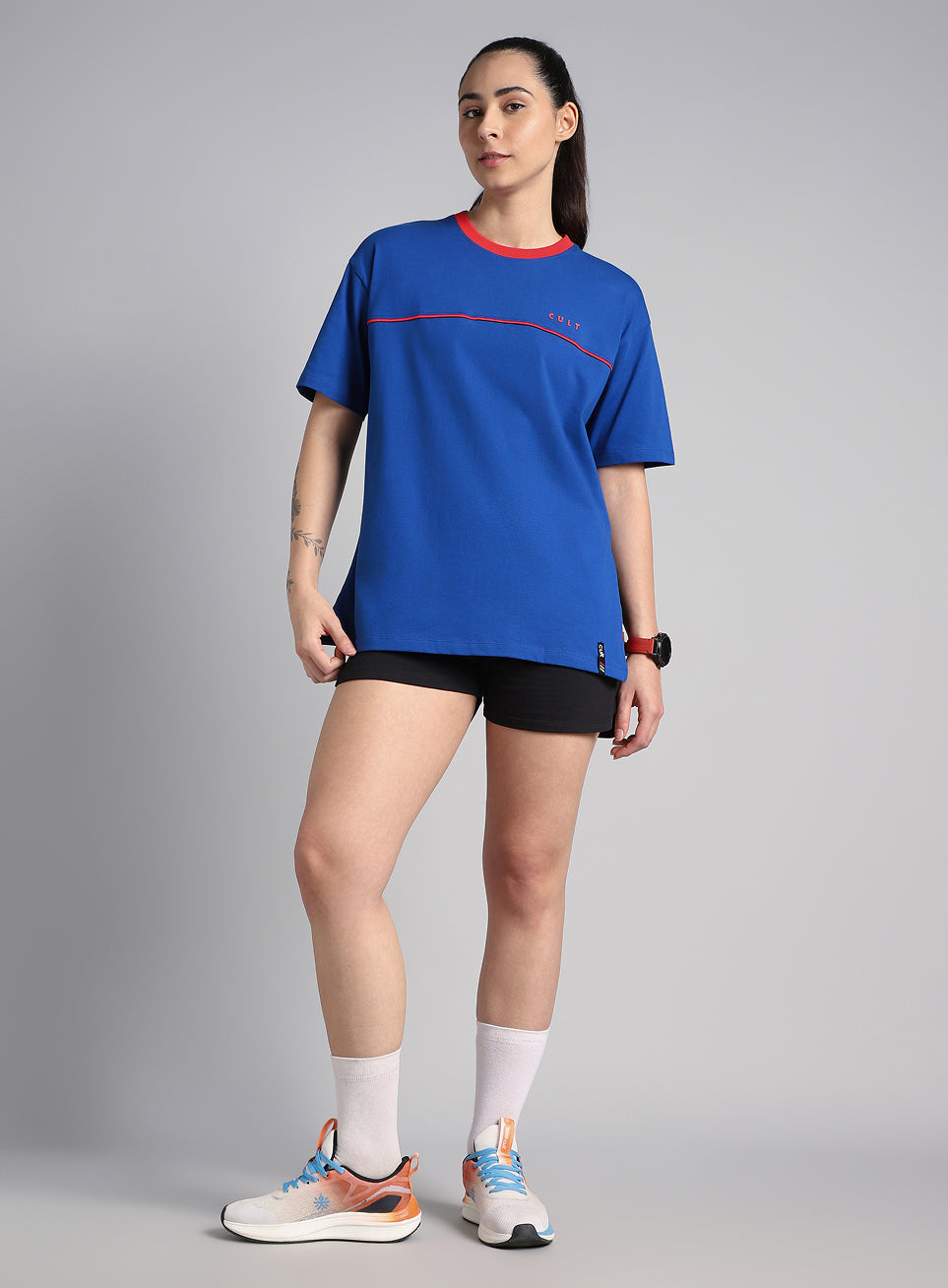 Women's Blue Cult Classic Oversized Fit T-shirt