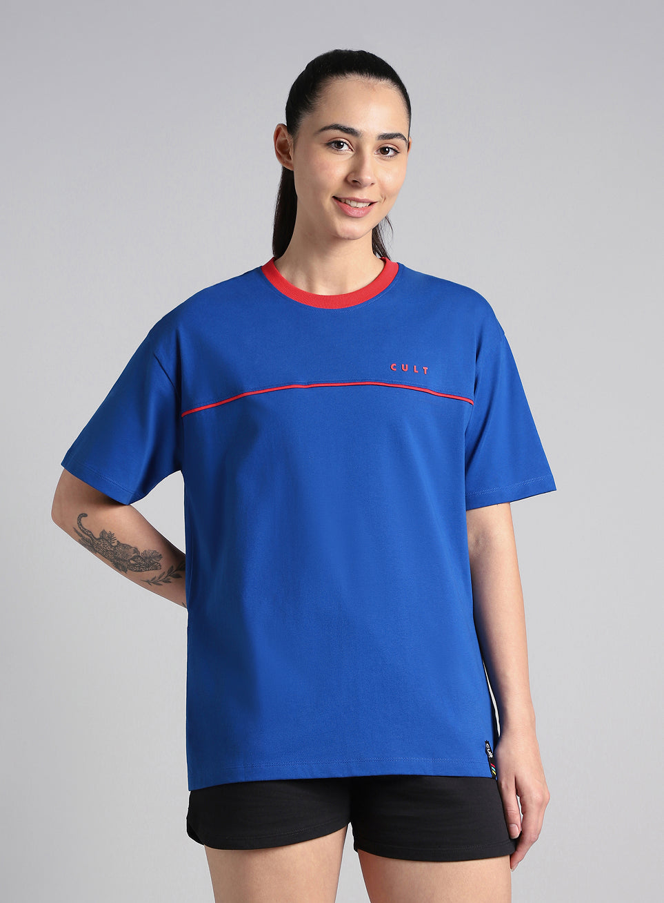 Women's Blue Cult Classic Oversized Fit T-shirt