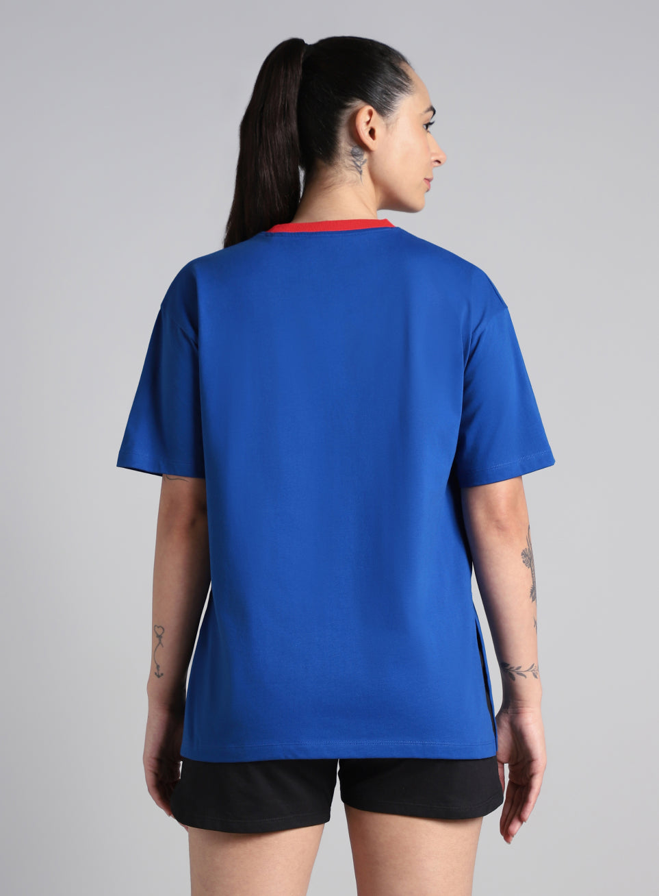 Women's Blue Cult Classic Oversized Fit T-shirt