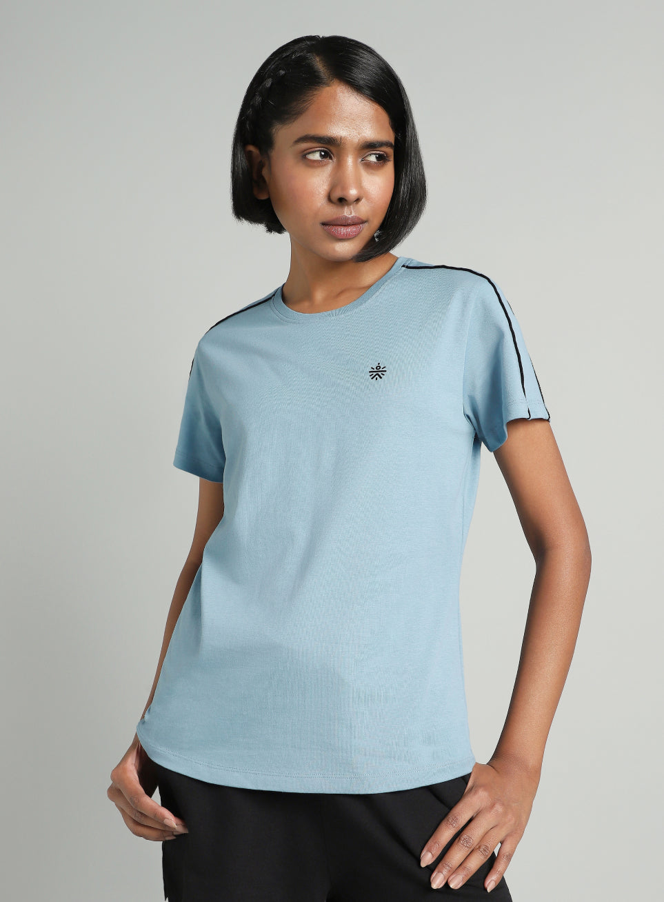 Women's Sky Blue Panel Play T-shirt