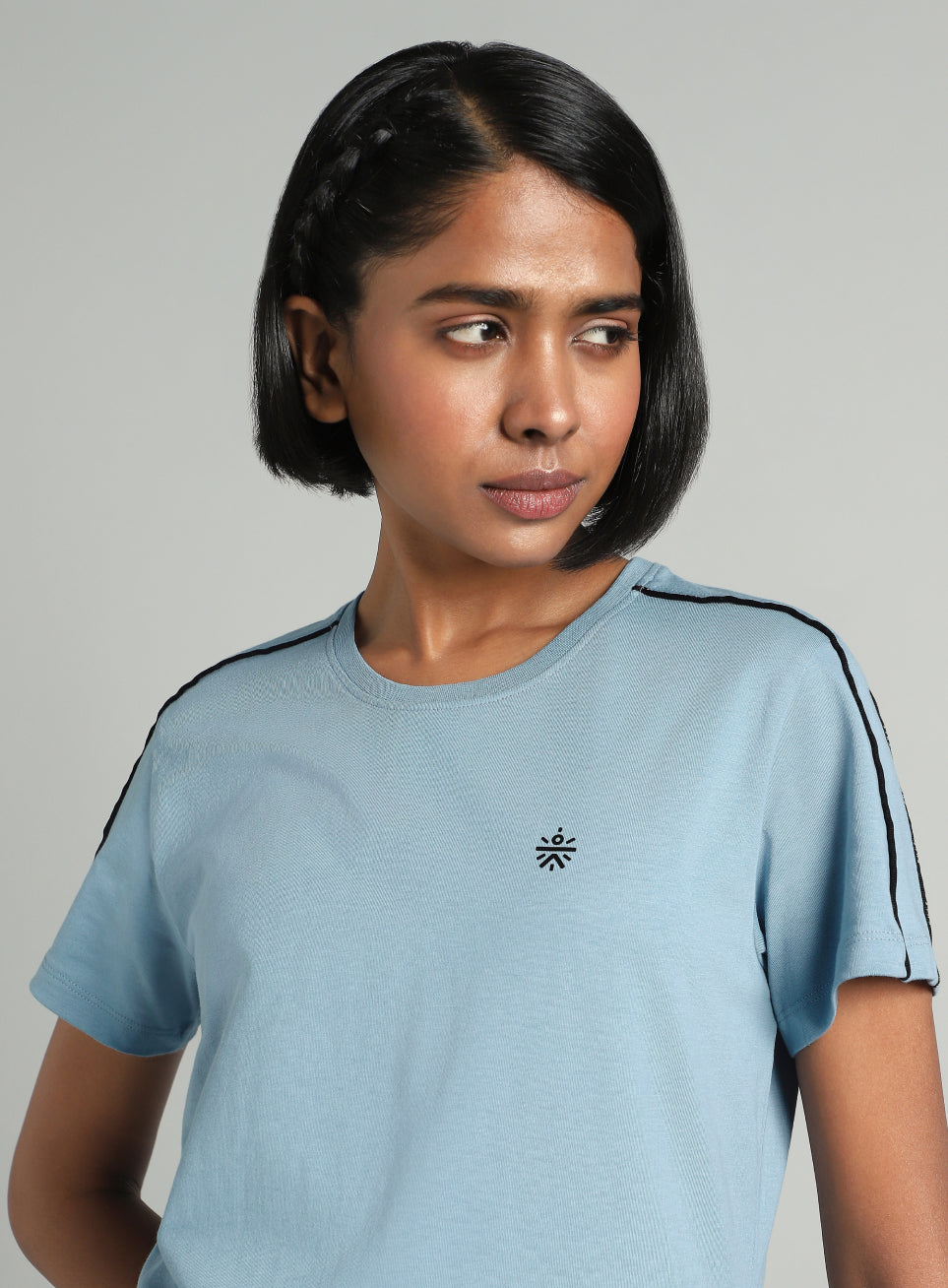 Women's Sky Blue Panel Play T-shirt