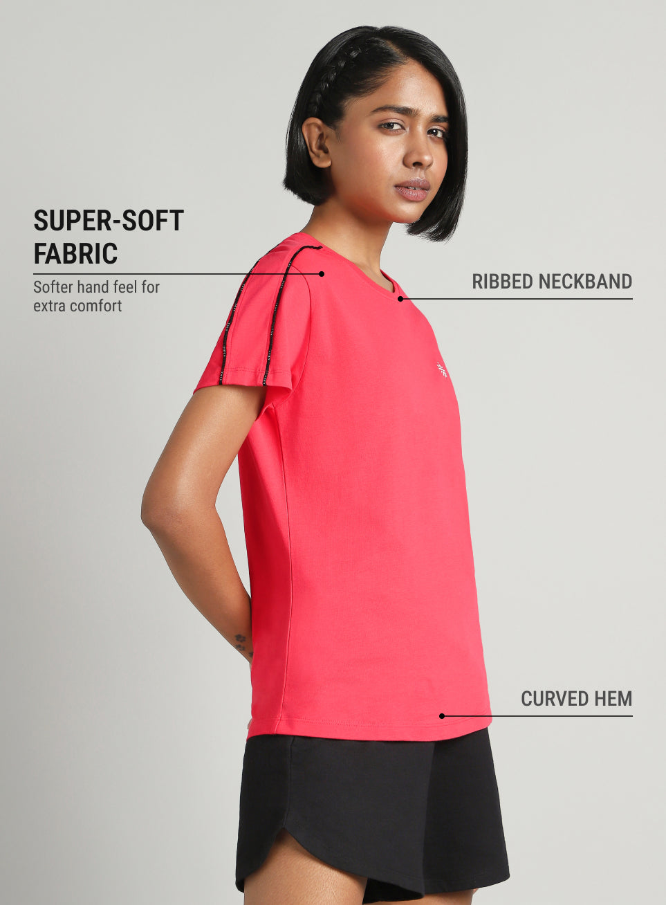 Women's Red Panel Play T-shirt