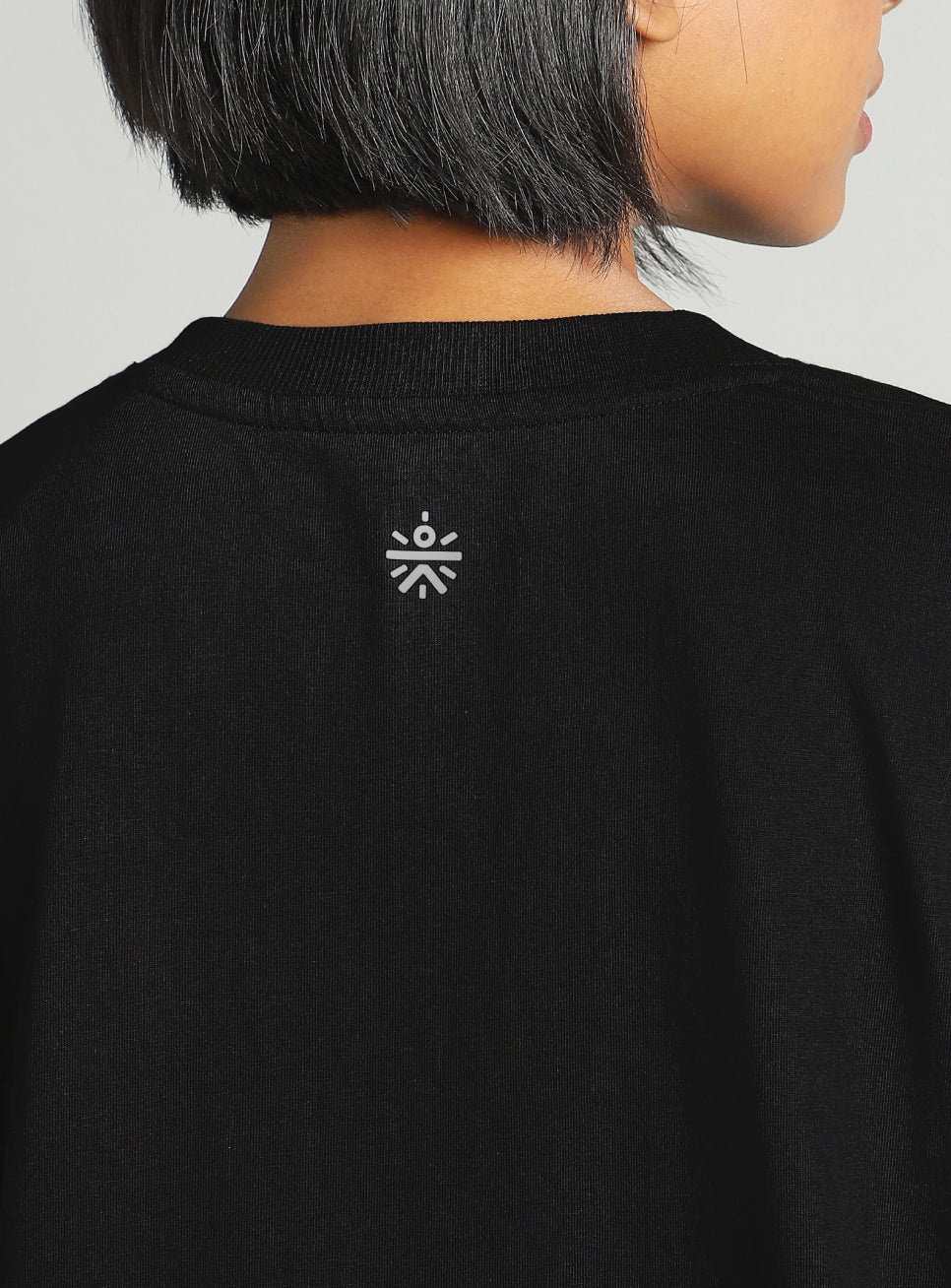 Women's Black Tie Up Relaxed Fit T-shirt
