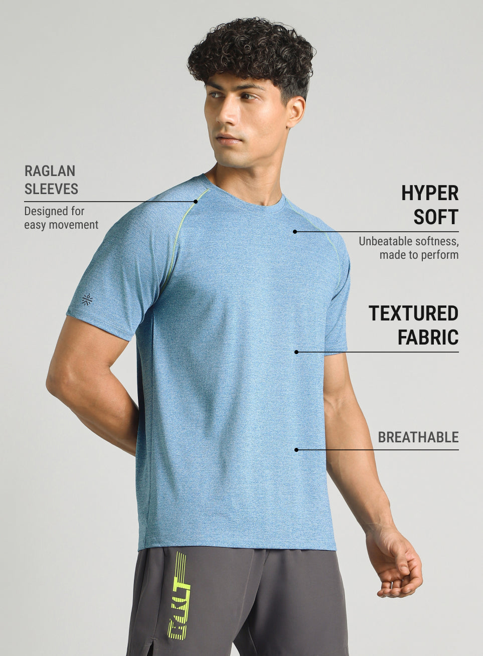 Men's Blue Training Sculpted T-shirt
