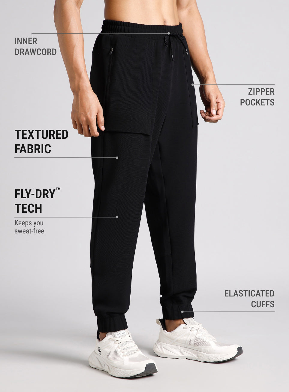 Men's Terrain Black Running Joggers
