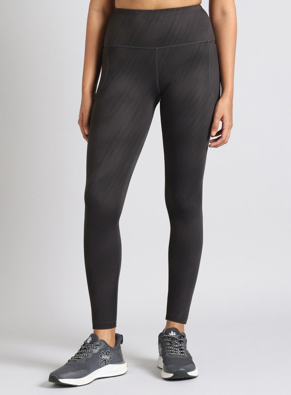 Women's Grey Train All Day Printed COMflex Tights