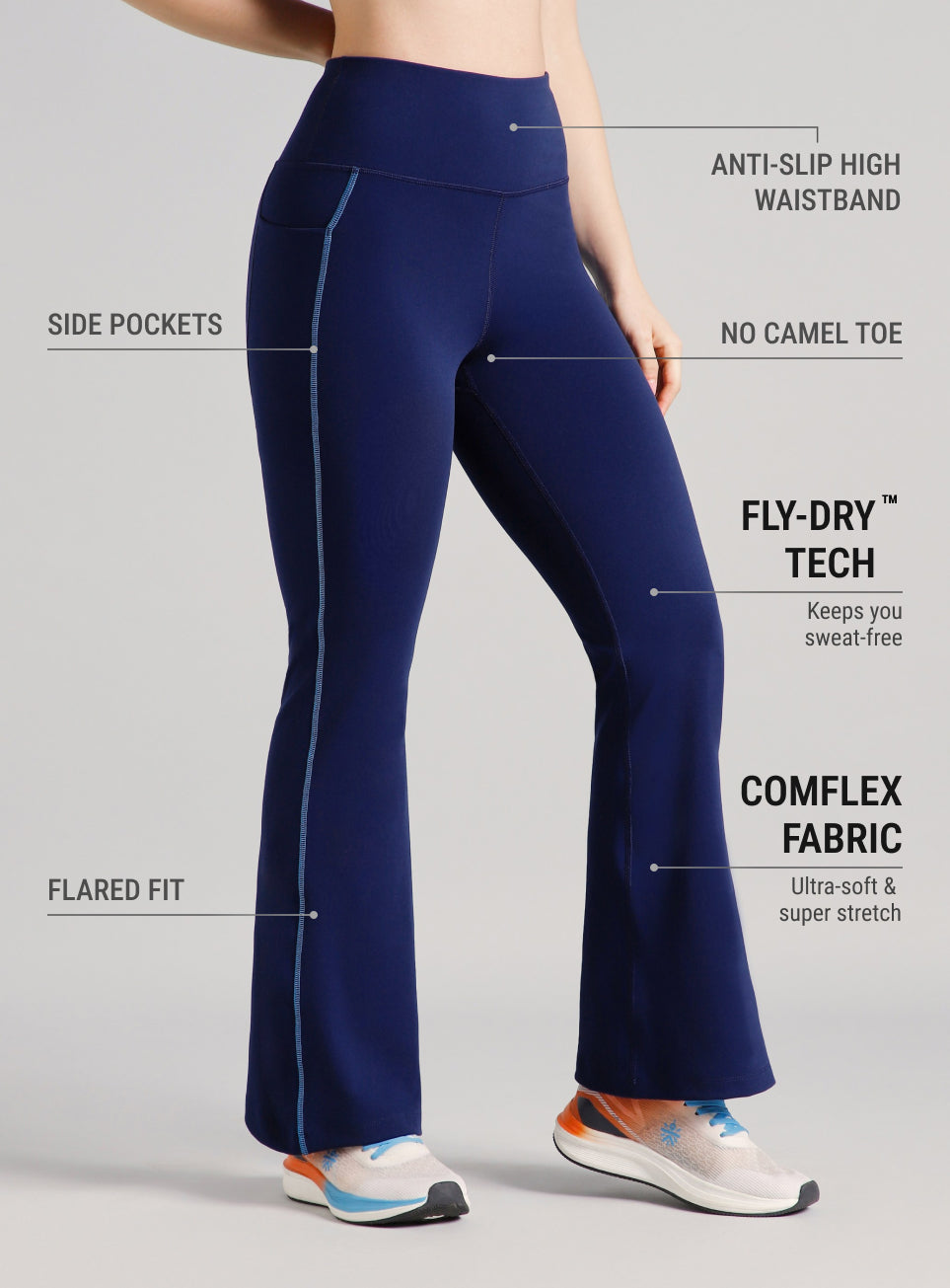 Women's Blue Power Pop Training Flarepants