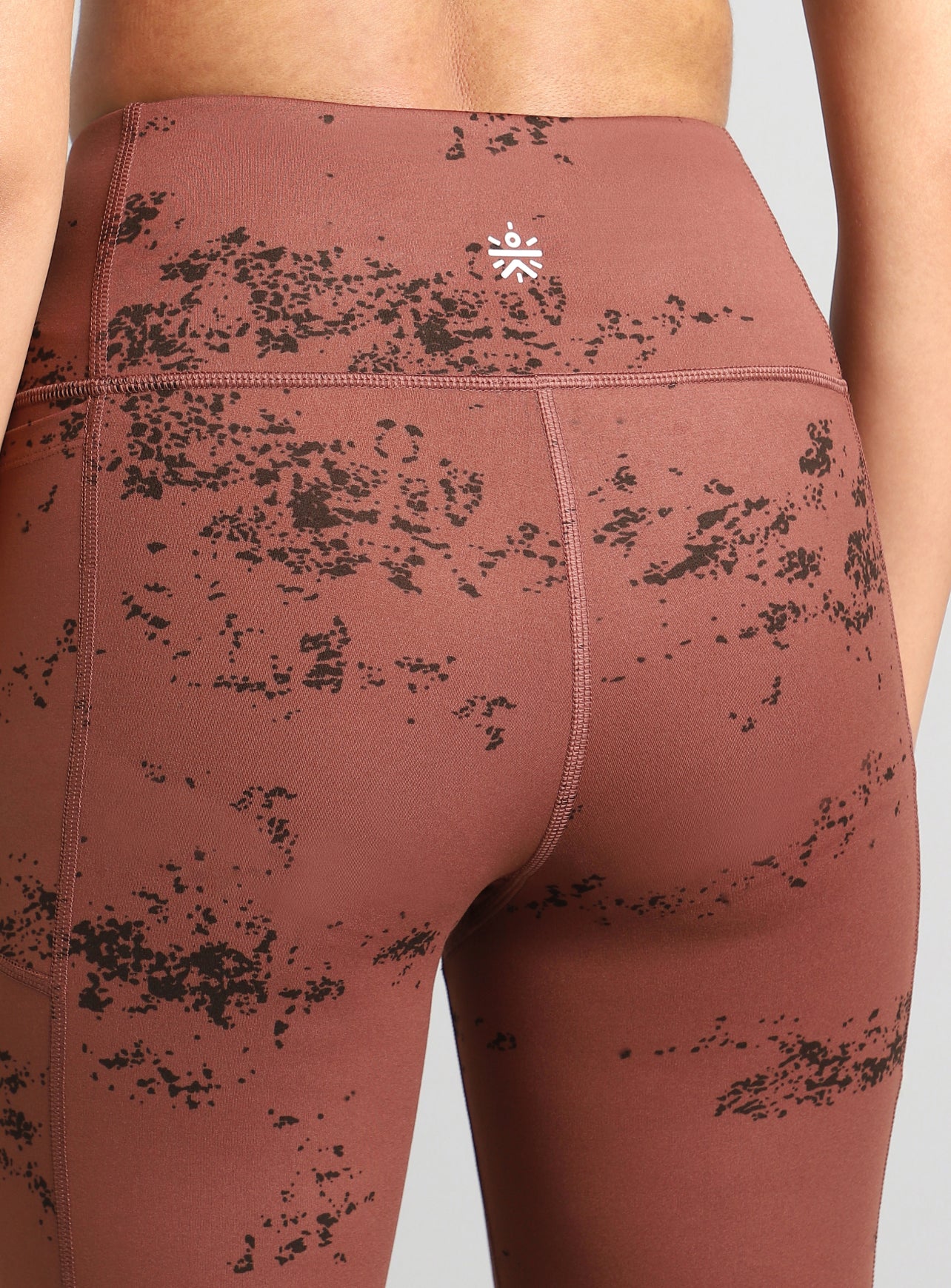 Women's Brown Training Printed COMFlex Flarepants
