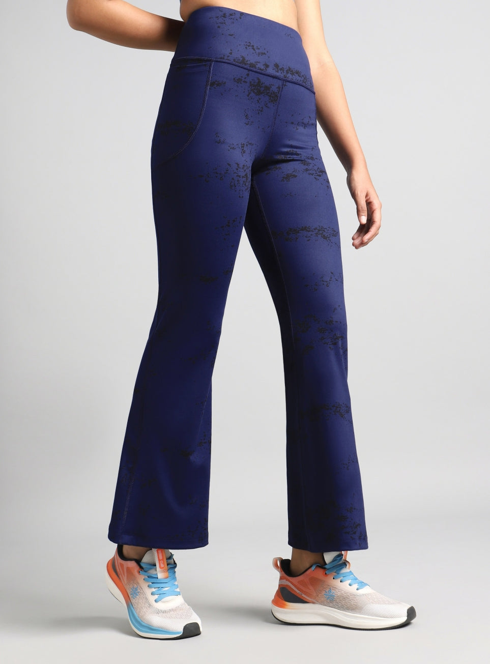 Women's Blue Training Printed COMFlex Flarepants