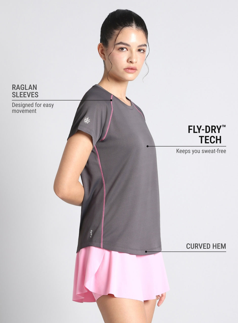Women's Grey Train All Format T-shirt