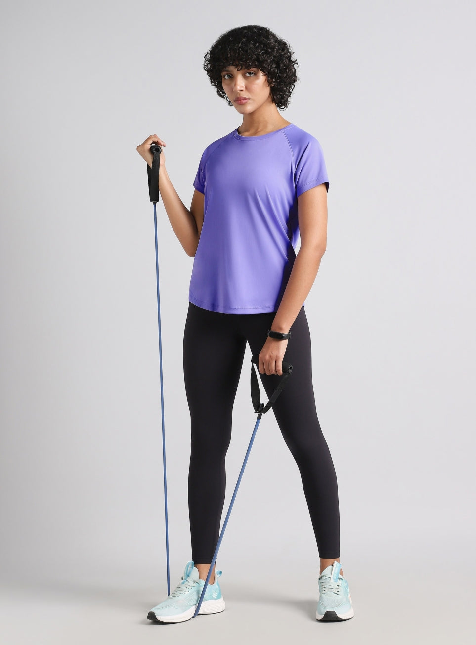 Women's Blue Mesh Contour Training T-shirt