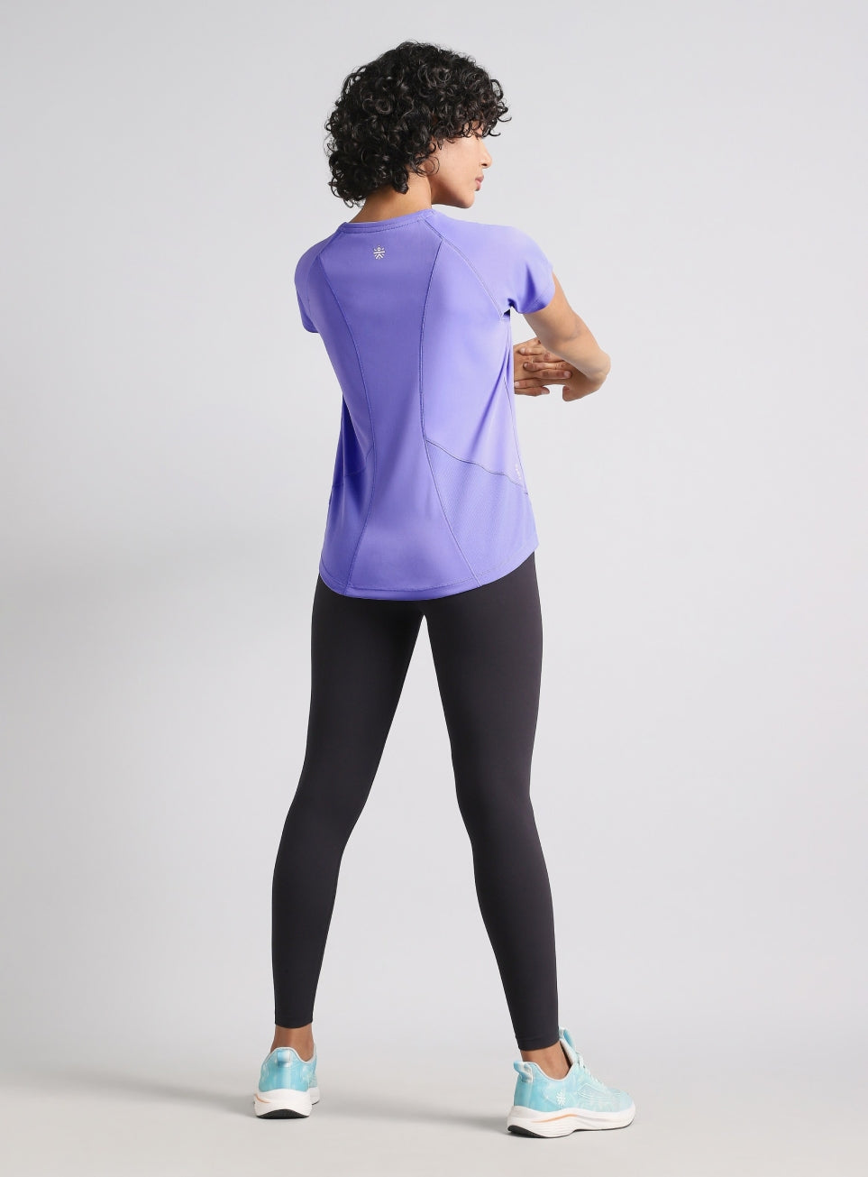 Women's Blue Mesh Contour Training T-shirt