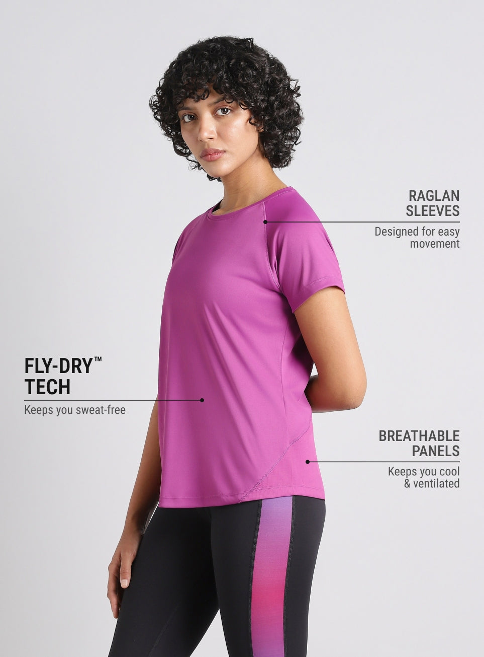Women's Pink Mesh Contour Training T-shirt