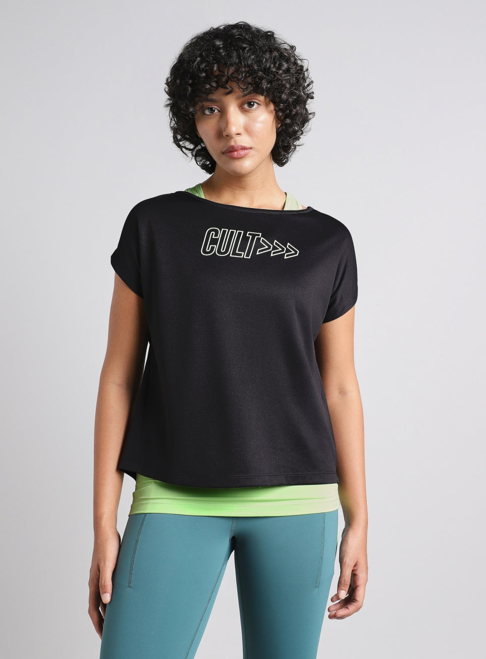 Women's Black Tank Layered Training T-shirt
