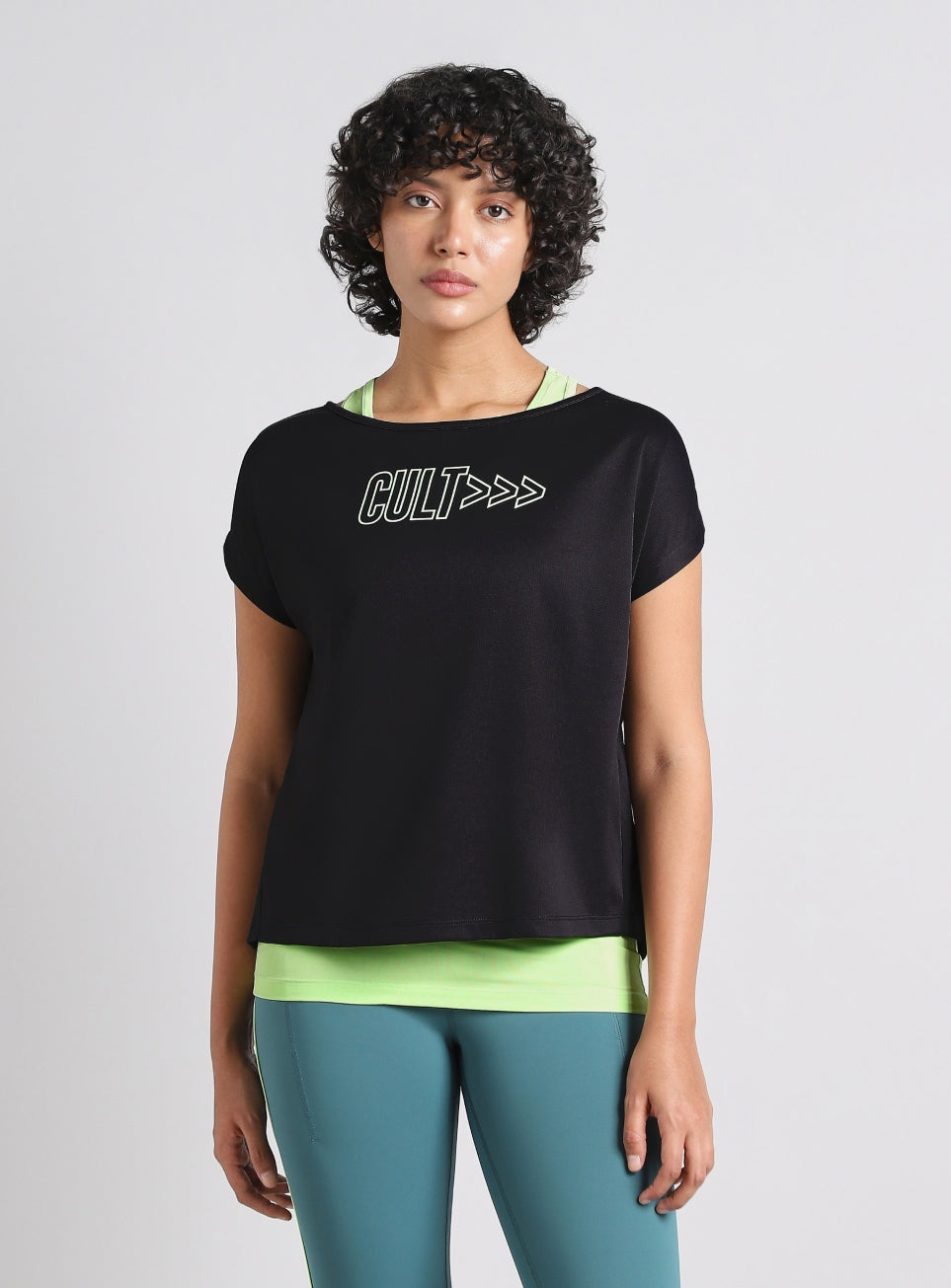 Women's Black Tank Layered Training T-shirt