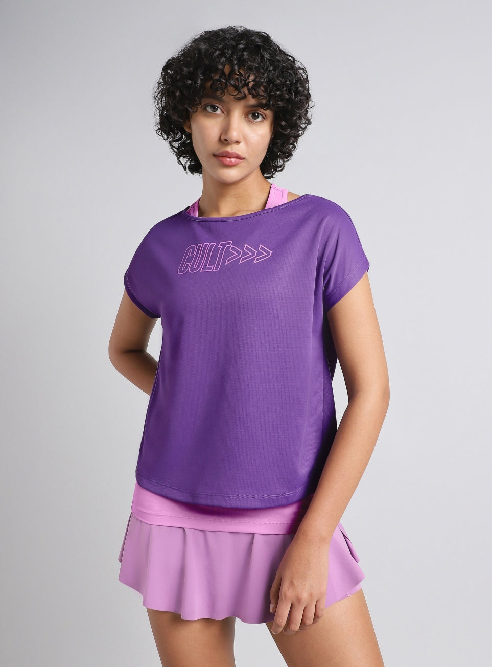 Women's Purple Tank Layered Training T-shirt