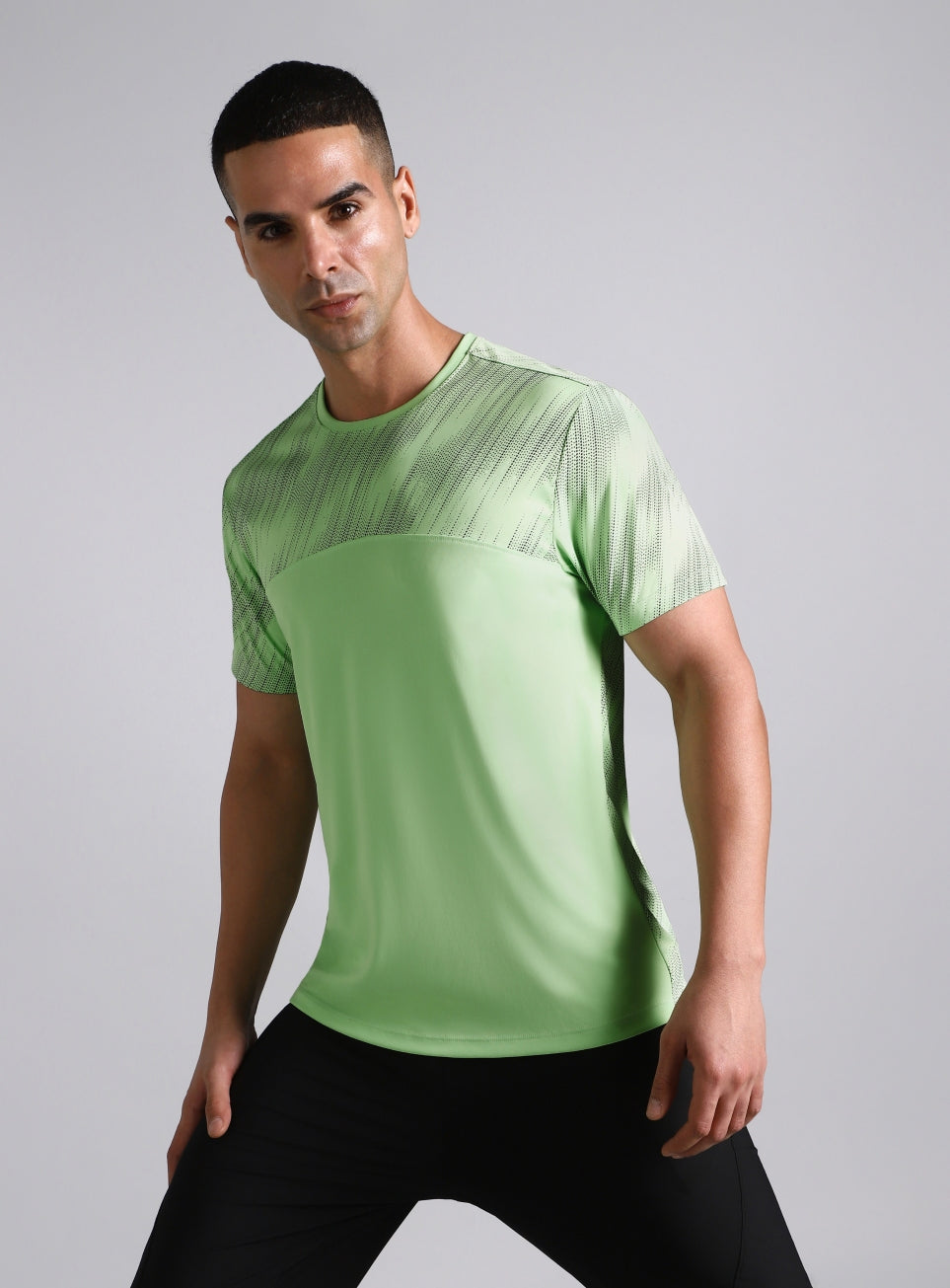 Men's Lime Urban Camo Run Pacer T-shirt