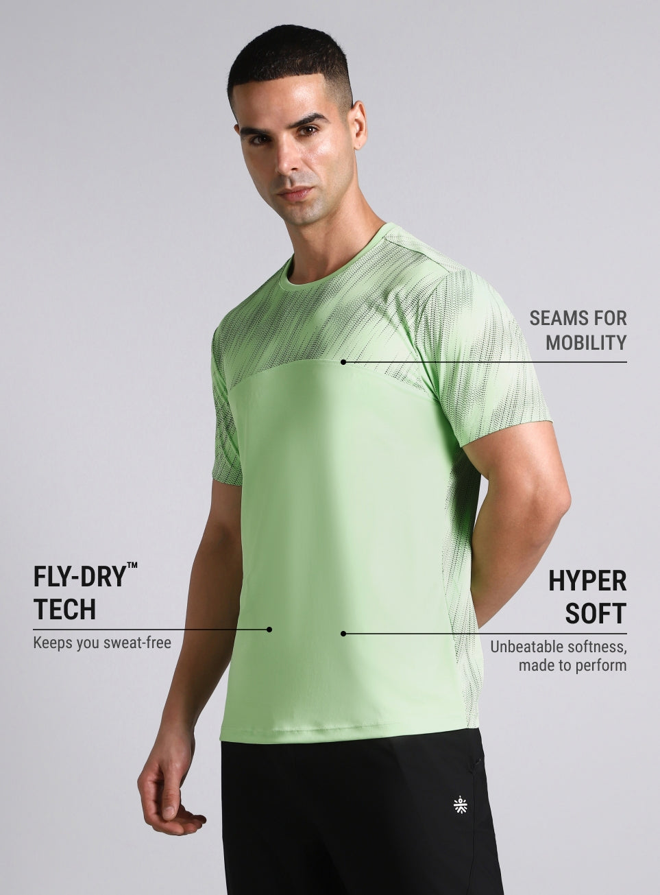 Men's Lime Urban Camo Run Pacer T-shirt