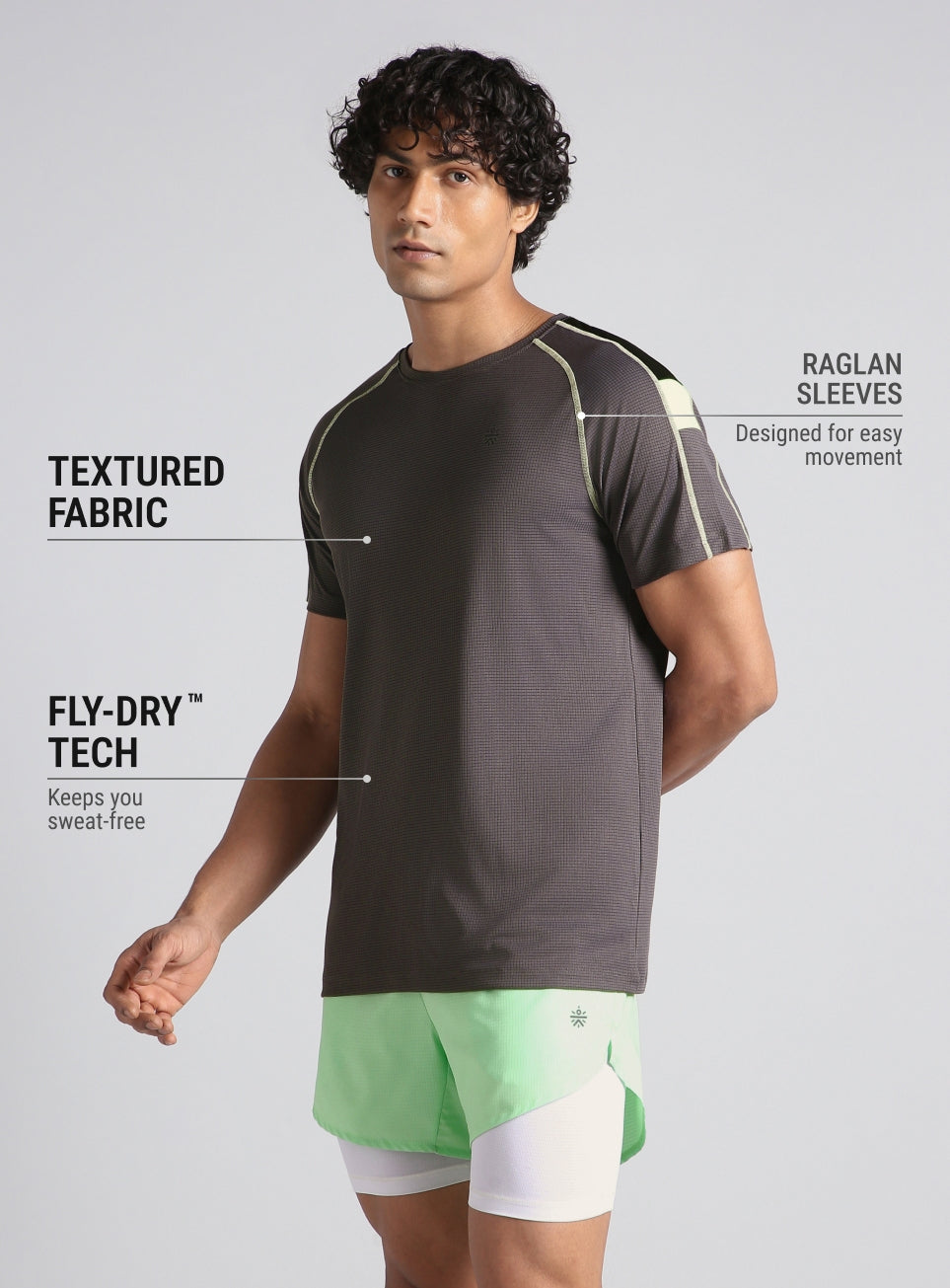 Men's All Format Dark Grey High Performance T-Shirt