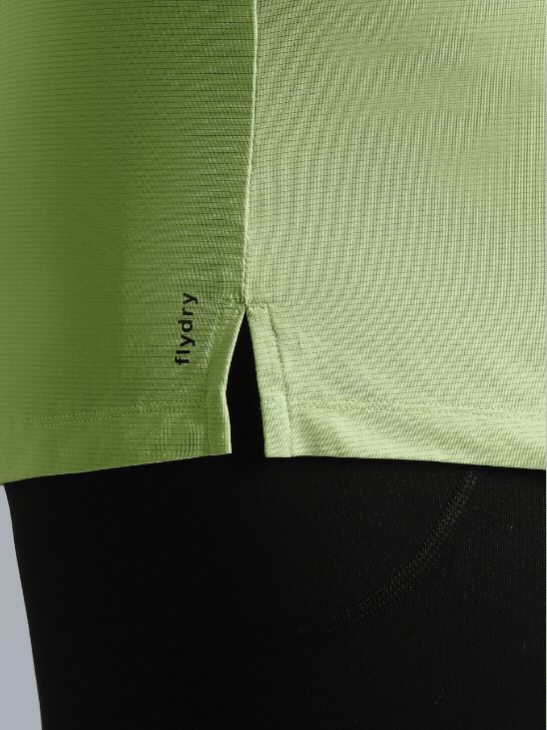 Women's Green Back Cut Out Plus Size T-shirt
