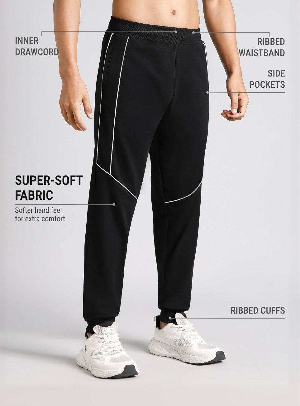 Men's Black Signature Sports Joggers