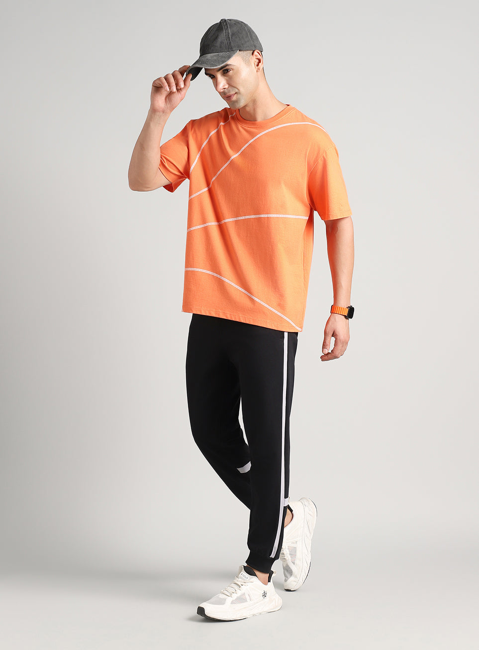 Men's Black Courtside Sporty Joggers