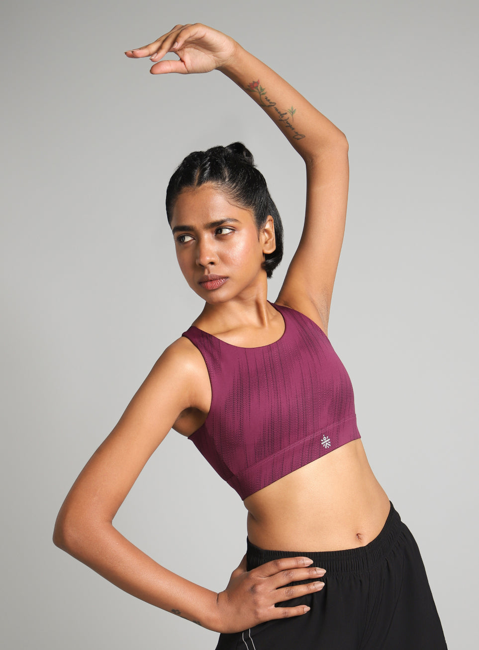 Women's Maroon Training Printed High Support Sports Bra