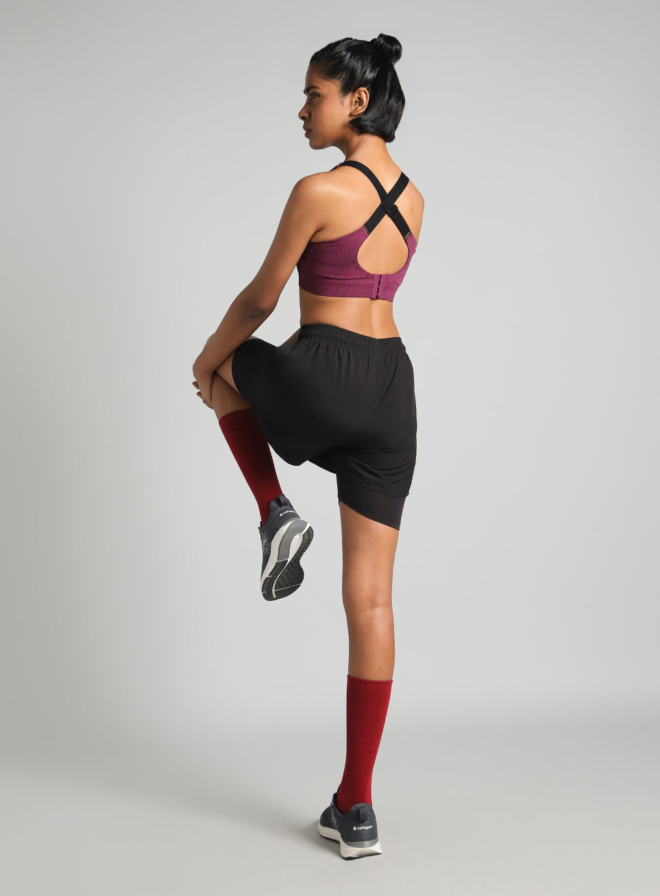 Women's Maroon Training Printed High Support Sports Bra