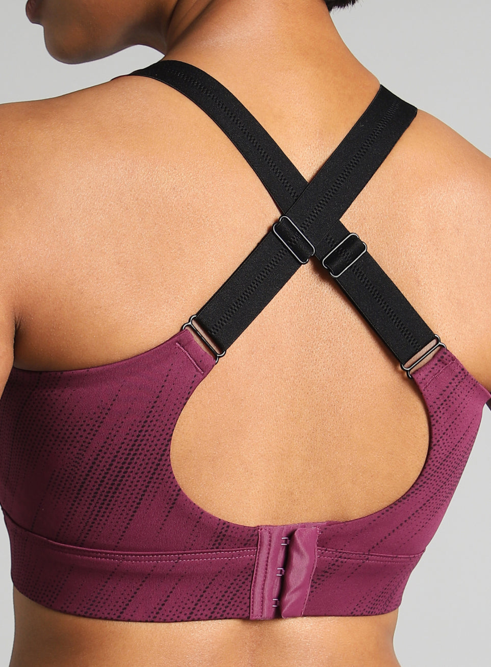 Women's Maroon Training Printed High Support Sports Bra