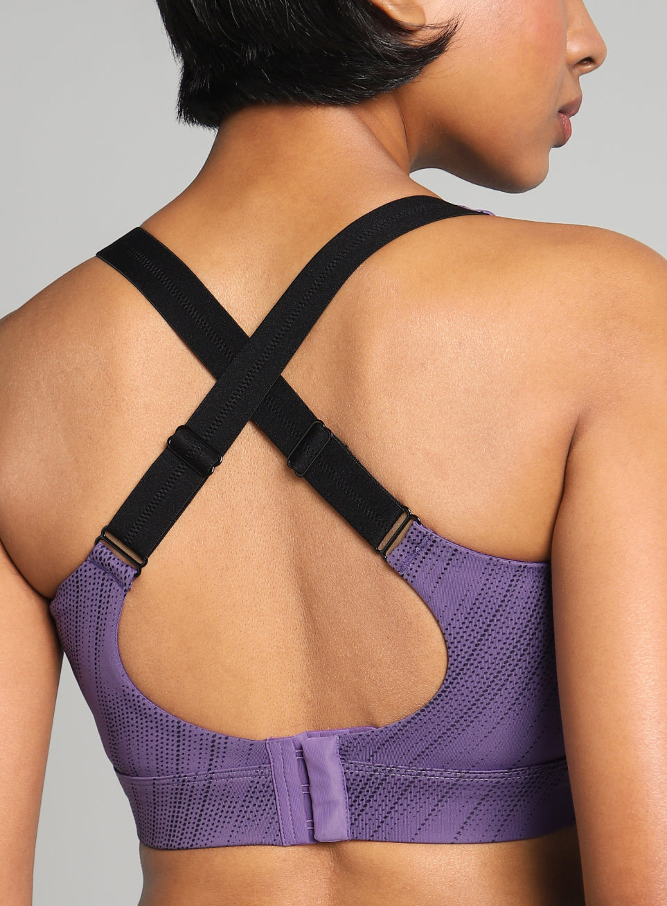 Women's Purple Training Printed High Support Sports Bra