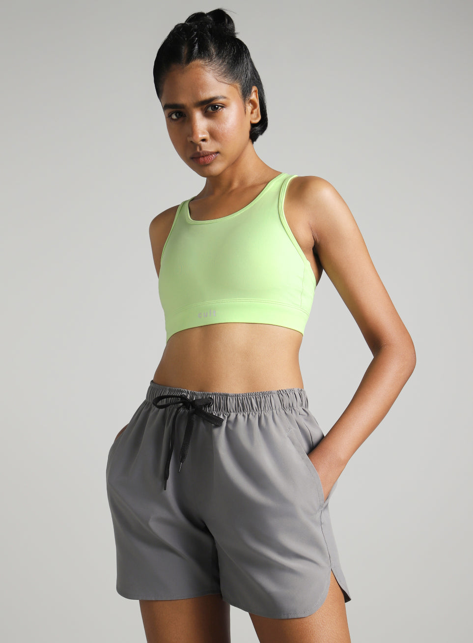 Women's Green Training Criss Cross High Support Bra