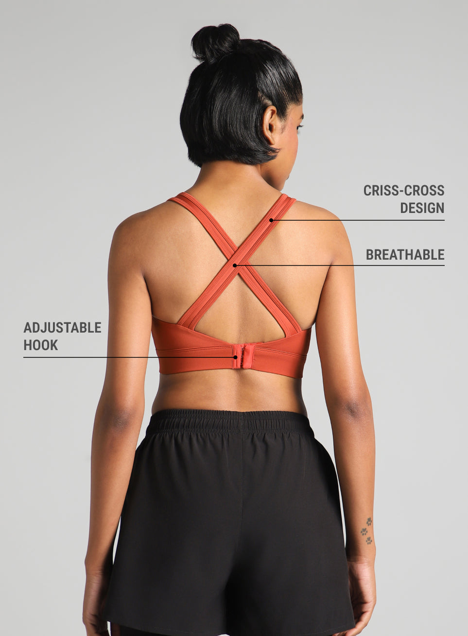 Women's Rust Training Criss Cross High Support Bra