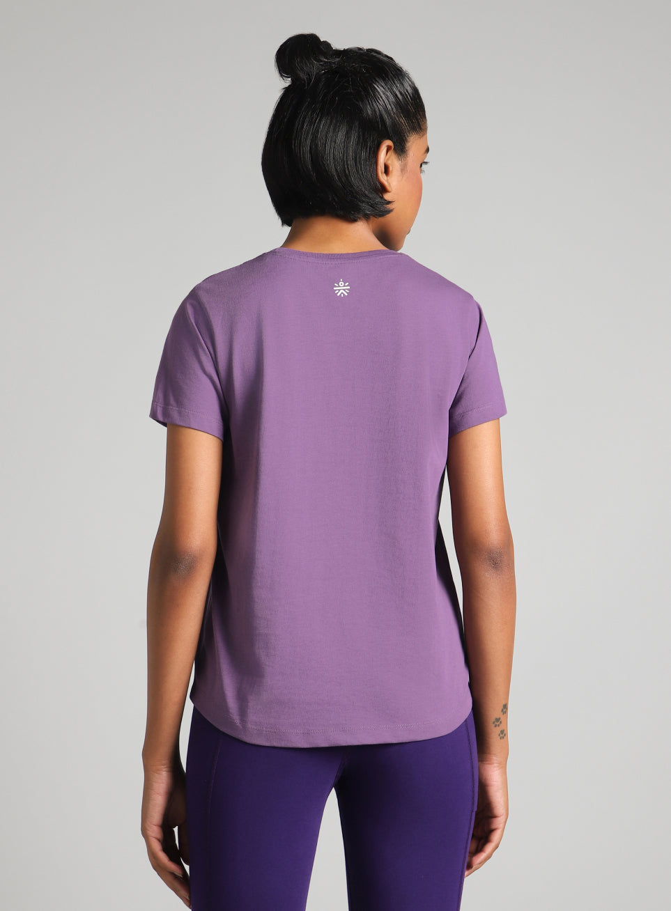 Women's Purple Flow Harmony Print Yoga T-shirt