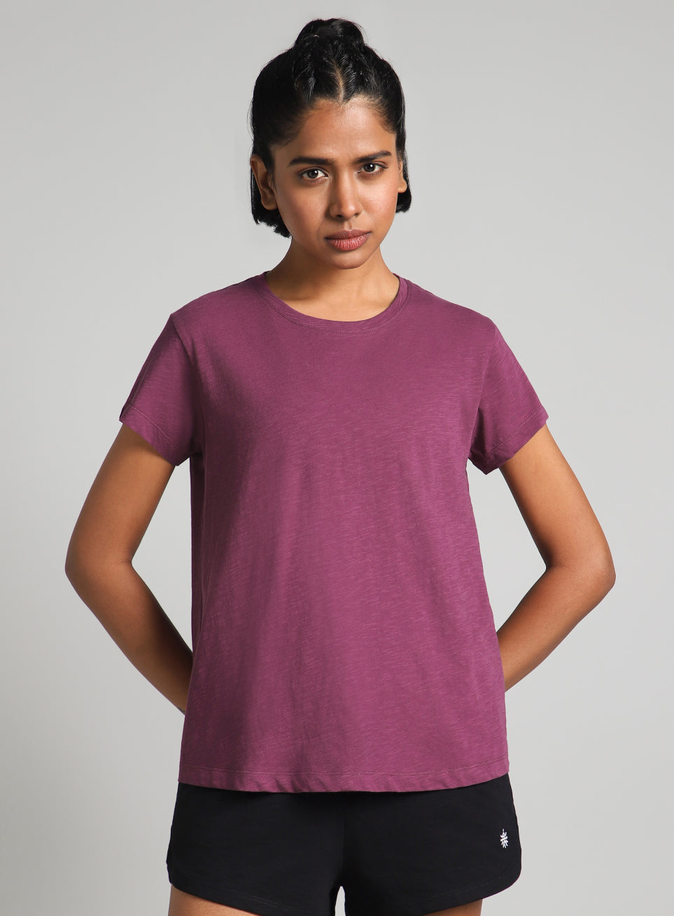 Women's Purple Flow Form Yoga T-shirt