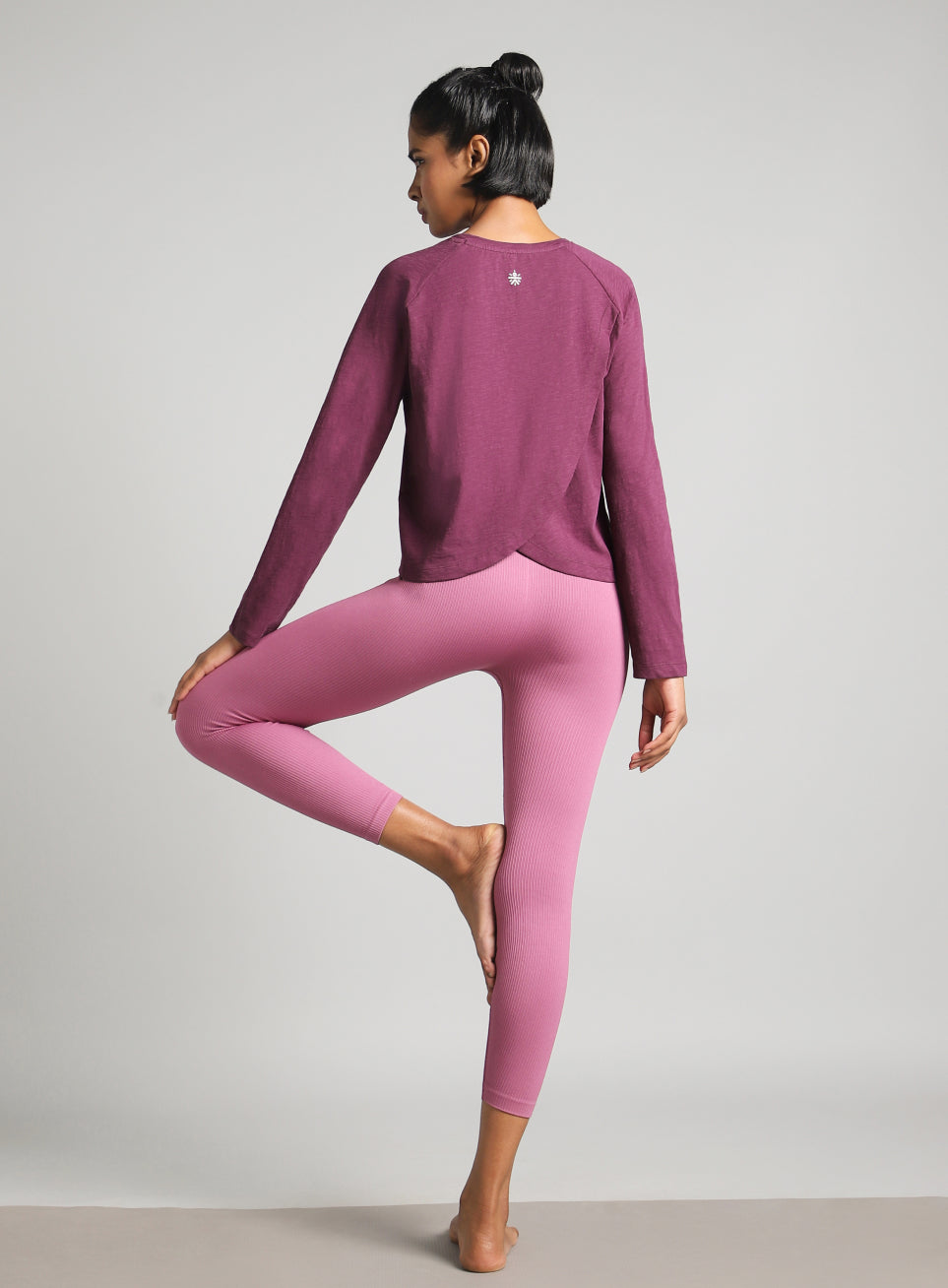 Women's Purple Form Overlap Yoga T-shirt