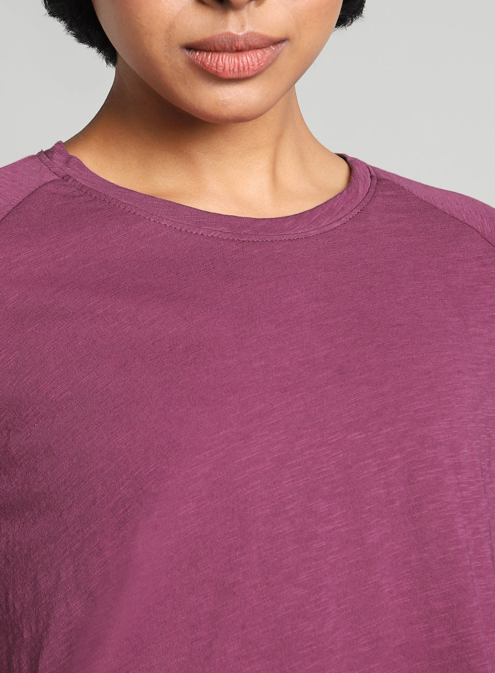 Women's Purple Form Overlap Yoga T-shirt