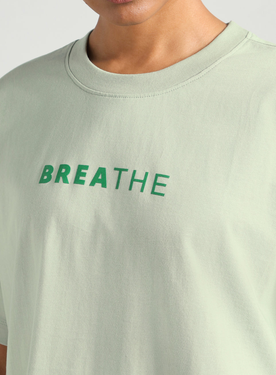 Women's Green Flow Side Tie Up Relaxed fit T-shirt