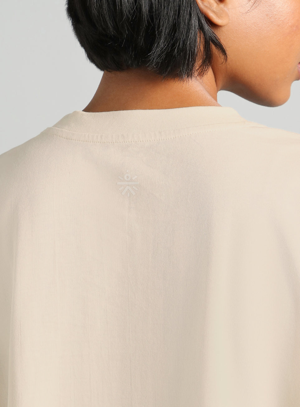 Women's Off White Flow Side Tie Up Relaxed fit T-shirt
