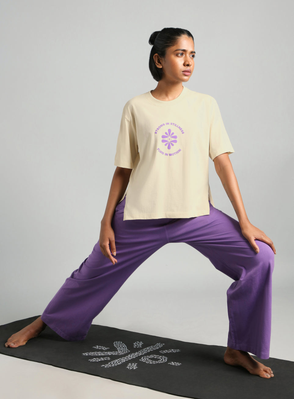 Women's Off White Flow and Flare Relaxed fit T-shirt