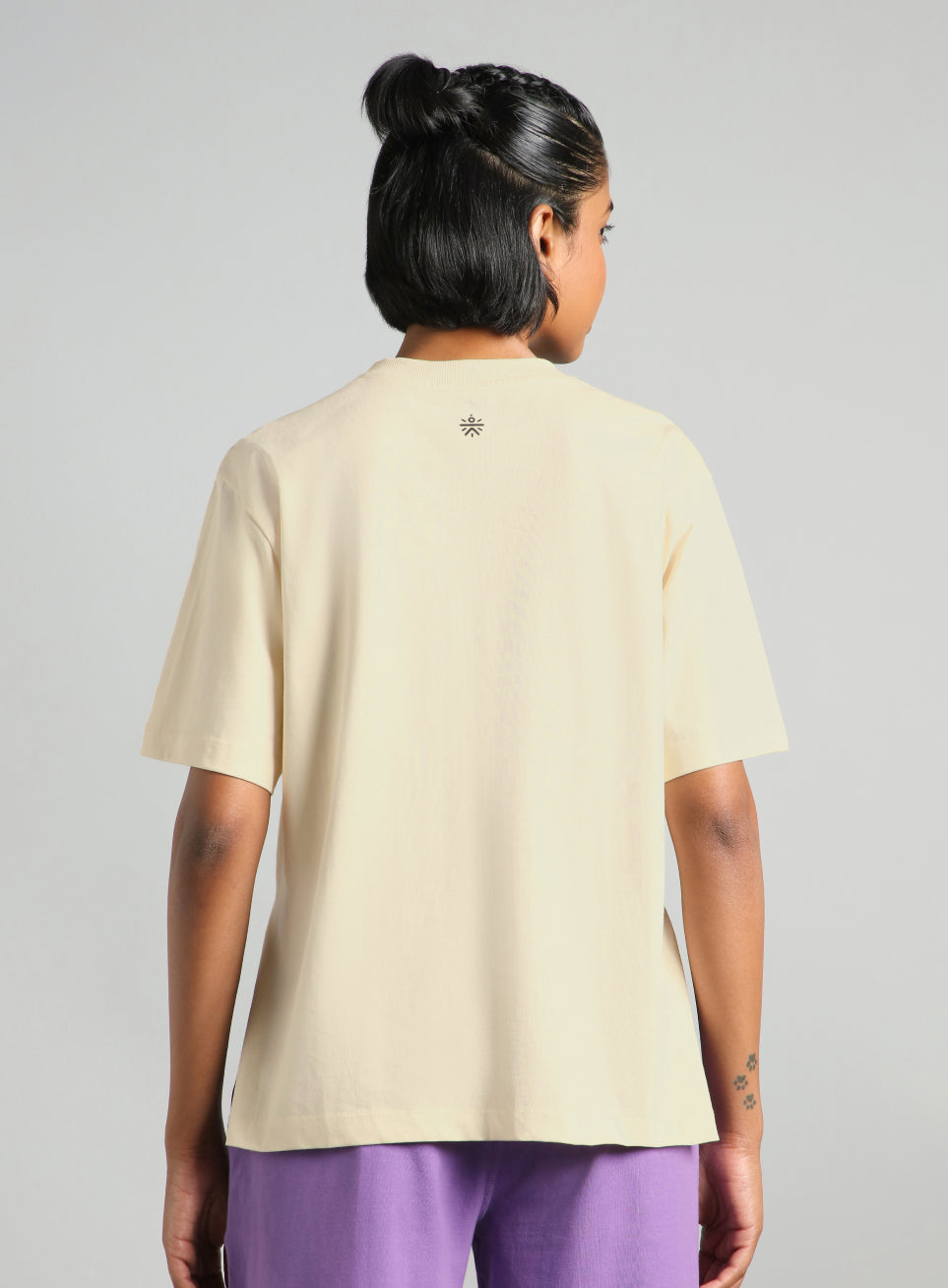 Women's Off White Flow and Flare Relaxed fit T-shirt