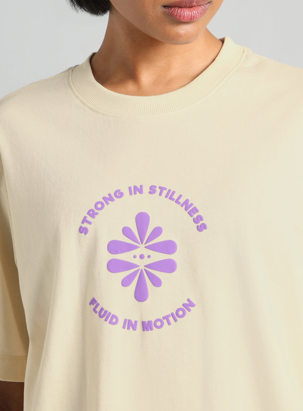 Women's Off White Flow and Flare Relaxed fit T-shirt