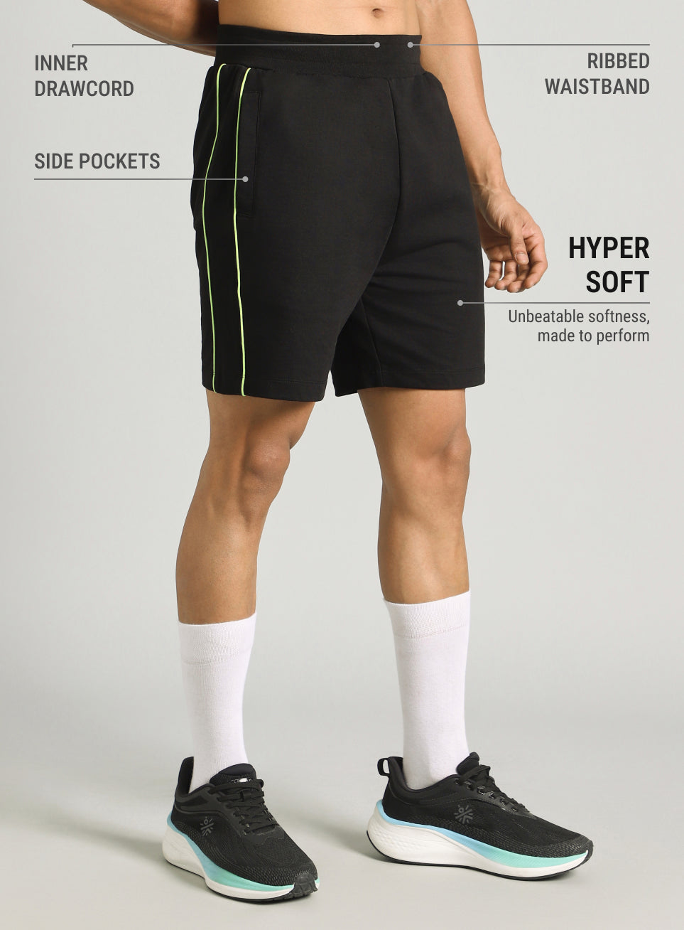 Men's Black Edge Line Training Shorts