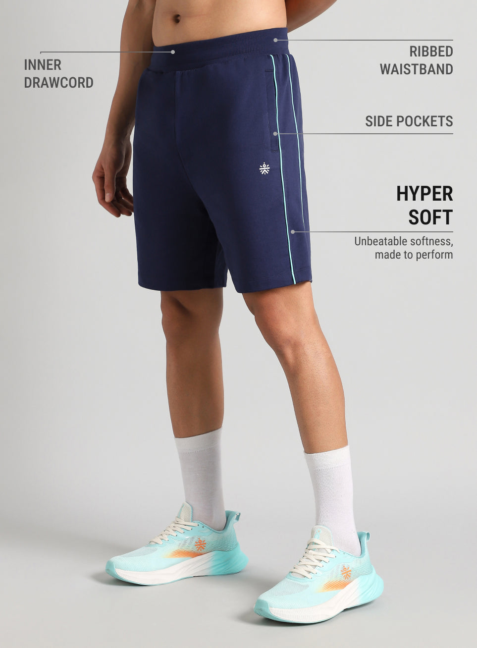 Men's Navy Edge Line Training Shorts
