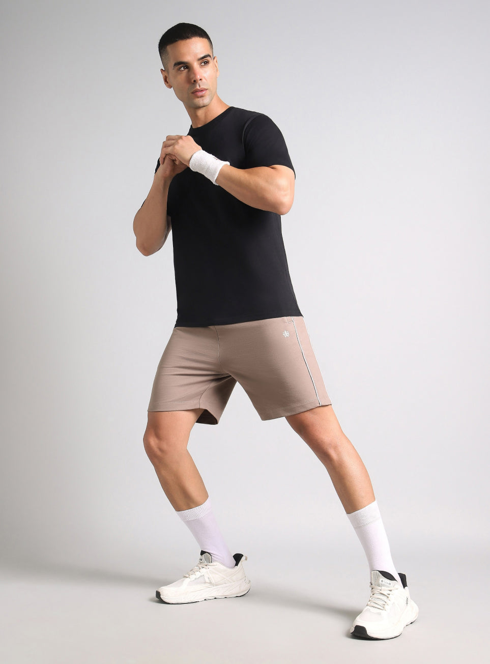Men's Khaki Edge Line Training Shorts